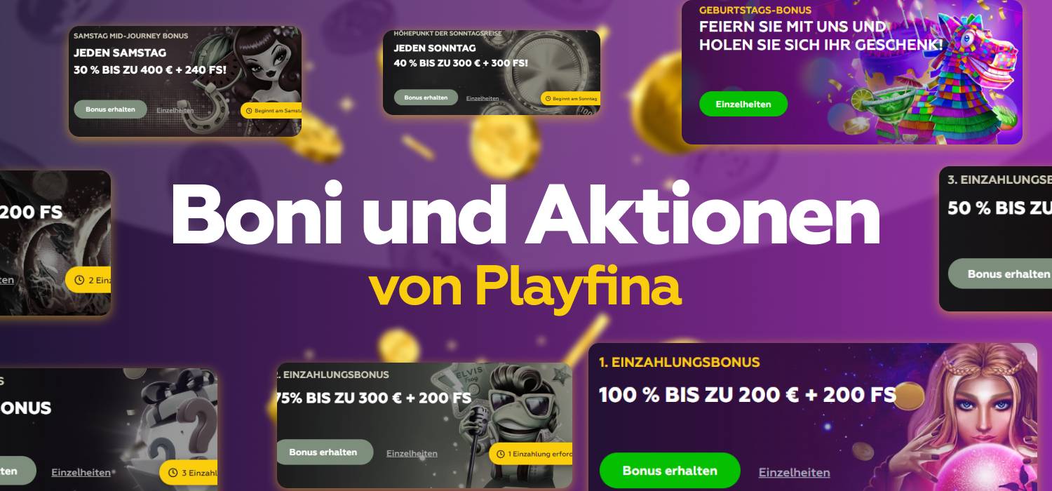 boni und aktionen von playfina